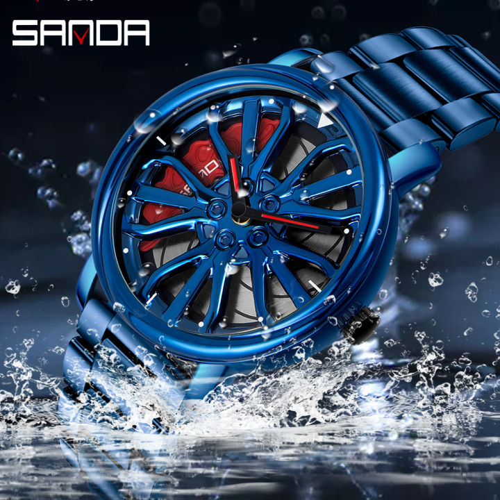 Gentlemange Men Fashion Hot Sell Car Rim Wristwatch 360 Degree Rotating ...