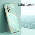 For Samsung Galaxy A32 4G Back Cover Fashion Shiny Plating Square Bumper Camera Protection Case Soft Silicone Shockproof Protective Mobile Phone Cases. 