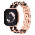Dressy Bracelet for Fitbit Versa 4/ Sense 2 Smartwatch Band Strap for Fitbit Versa 2/3 Watchband Wristband Rose Gold Link Chain Girlymax Store. 