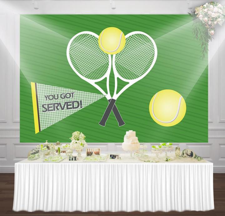 Birthday Party Tennis Themed Backgrounds You Got Served Photo Studio Background Dessert Photocall Banner