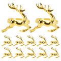 12Pcs Christmas Elk Deer Napkin Rings Gold Alloy Napkin Buckle Napkin Ring Holder Hotel Restaurant Wedding Party Dinner Table Decoration. 