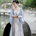 Song-Made Changgan Outer Beizi Long-Spinning Skirt Tube Top Suit Daily Hanfu Women's National Style Fairy Ancient Style Improved Jacket and Dress. 