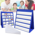 3X Desktop Pocket Chart Double-Sided and Self-Standing Mini Pocket Chart Stand for Individual or Small Group (43X 33cm). 