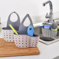Household Storage Basket Kitchen Sink Shelf Adjustable Soap Sponge Hanging Basket Pink. 