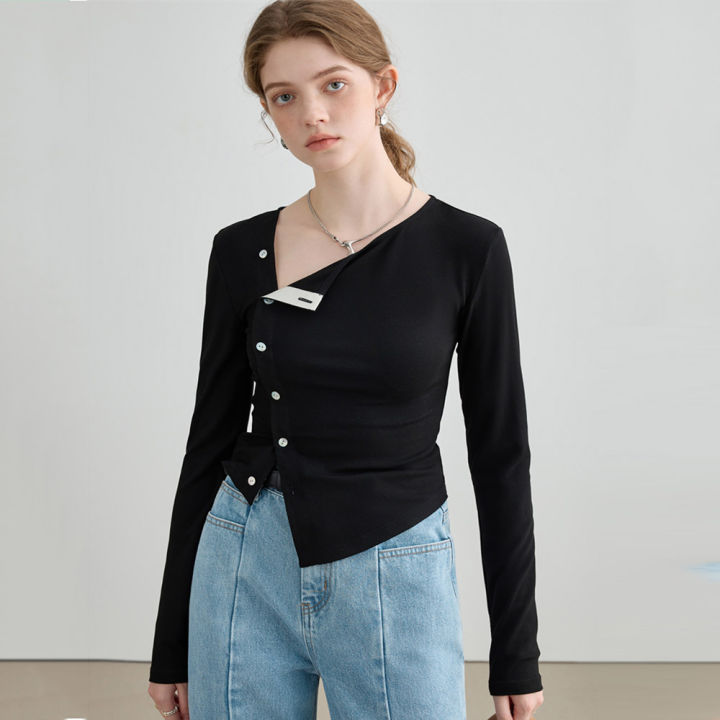 Side button tee Ladies Women Tees Tops Tshirt | Daraz.lk