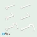 10Pcs Clear Nose Stud Rings Acrylic Nostril Piercing Jewelry for Women Work School 18G 20G Plastic Retainer Screw L Bone Shape. 