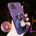 For Samsung Galaxy A12 A22 F42 5G M12 M22 M32 4G M33 M53 M54 Back Cover with 3D Bear Hidden Stand Holder Luxury Gradient Glitter Shiny Girls Phone Cases Lens Camera Protection Soft Silicone Case Pouch Women. 