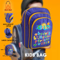 Alphabet Printed School Bag for Preschool and Grade One to Three (Size : (H x L x W ) 38 X 27 X 10 cm)/ Cute Children School Bag/ Nursery Shoulder Bag/ Best Gift for 4-8 Years Old/ Cartoon Kids Boys and Girls Backpack. 