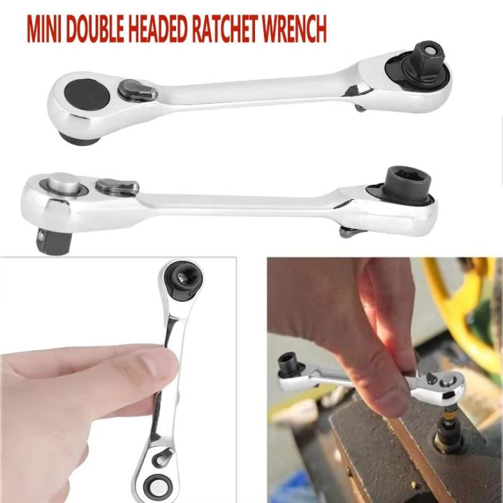 Anti-slip 72 Tooth Mini Quick Ratchet Wrench /4 Inch Cr-V Steel Socket ...