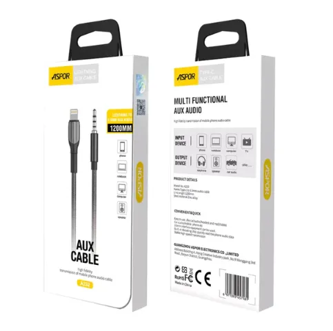 ASPOR A232 Lightning / A233 USB-C 3.5MM  To AUX Cable