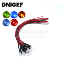 10PCS DC 3V 6V 12V 24V Pre Wired 3mm 5mm LED Light Yellow Blue Green White Red Lamp Bulb Prewired Emitting Diodes Transparent. 