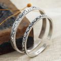 925 Sterling Silver Vintage Handmade Couples Bracelets New Fashion Simple Thai Silver Birthday Jewelry Gifts for Women. 