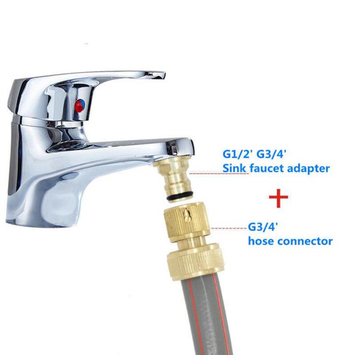 Faucet G3/4' Threaded Quick-connect Hose Connector Car Wash Water Faucet Fitting