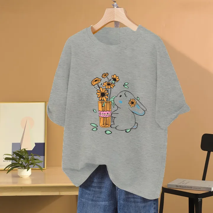 Women/Ladies%20/%20Girls%20Trending%20Fashion%20Korean%20Style%20Baggy%20/%20Loose-Fitting%20/%20Over-Sized%20Rabbit%20With%20Flowers%20Love%20Sudu%20Hawa%20Tee%20Cotton%20Fabric%20Tops%20Casual%20Loose%20Fit%20Office%20Wear%20T-Shirt%20/Tshirt/%20Blouse%20In%20M%C3%A9lange%20Red,%20Light%20Lime%20Green,%20Cream%20Colors%20In%20S,%20M,%20L,%20-%20Image%204