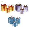 3Pcs Christmas Lighted Gift Boxes for Home Decor Holiday Christmas Tree. 
