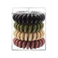 4 Pcs/Box Telephone Wire Elastic Hair Rubber Bands Transparent Spiral Hair Ties Rings Gum for Women Girls Hair Accessories. 