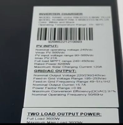NEXTPOWER VICTOR-ECO MPPT Hybrid Inverter 6200W 120A High PV Input voltage without Battery