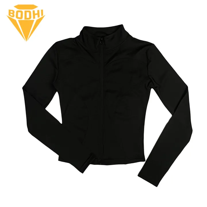 Breathable Sportswear Fabric Women's High Elasticity Yoga Jacket Slimming Fitness Top for Running Yoga Full Zip Stand Collar Jacket Buyers' Favorite Women Full Zip Jacket