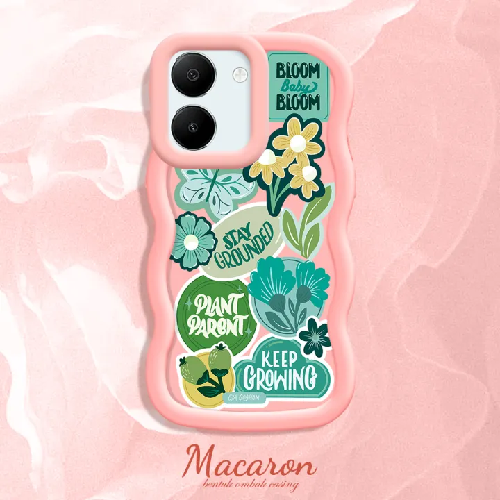 TA%20for%20VIVO%20Y27%204G%20Back%20Cover%20Macaron%20Wave%20Soft%20Silicone%20Mobile%20Phone%20Cover%20Full%20Screen%20Green%20Plant%20Garden%20Pattern%20Case%20-%20Image%202