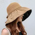 Spring Summer Hat For Women Big Wide Brim Women Bucket Hat Solid Color Foldable UV Protection Outdoor Beach Panama Cap Sun Hats Jessica. 