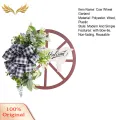 SuperRide Farmhouse Wreath Rustic Farmhouse Welcome Sign with Cow Wheel Garland Non-fading Front Door Hanging Wreath Spring Farmhouse Wreath. 