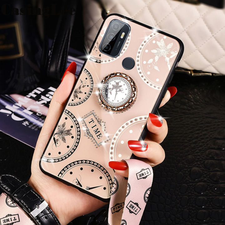 CasingLee%20For%20OPPO%20A53%20case%20Navigation%20Magnetic%20Ring%20Holder%20Luxury%20Diamond%20clock%20Mirror%20Back%20%20Cover%20OPPO%20A53%20Phone%20cases%20cover%20Luxury%20with%20Lanyard%20-%20Image%209