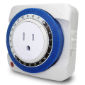 2X 24 Hour Timer Socket Mechanical Program Timer Switch Socket 230V Wall Outlet Protector Energy Saveing(US Plug). 