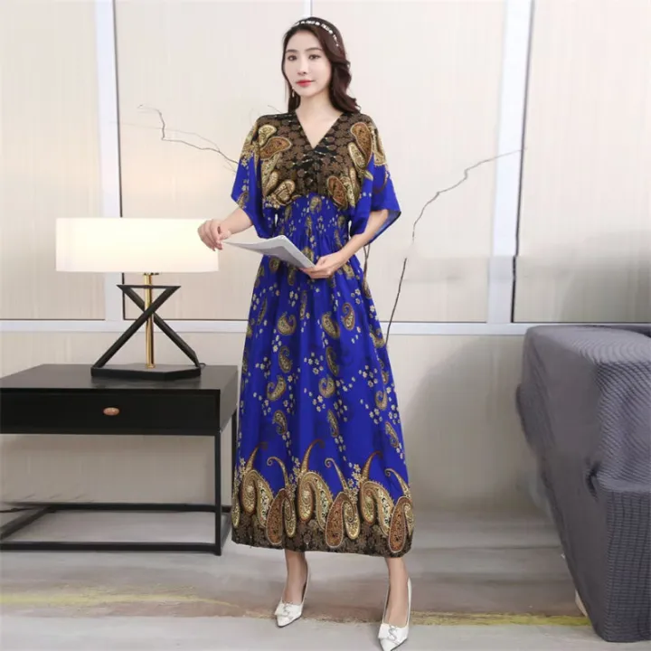 %E3%80%90ZIME%E3%80%91Women%20Bohemian%20Floral%20Printed%20Short%20Sleeve%20Long%20Dress%20V-neck%20Party%20Beach%20Maxi%20Dress%20-%20Image%207