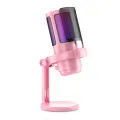 BOMGE PC Gaming Microphone, Condenser Microphone with Quick Mute, RGB Light, Pop Filter, Shock Mount, Gain Knob and Monitor Jack for Recording, Streaming, Podcasting, YouTube. 