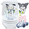 1/4/8Pcs Sanrios Creative Funny Toilet Deodorant Stickers Kuromi Cinnamoroll Shaped Refrigerator Bathroom Fragrance Remove Odor Sticker. 