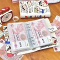 Cartoon PU Leather PU Photo Album Crayon Shin-chan Large Capacity Money Saving Binder Reusable Budget Saving Notepad. 