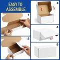 Laptop Shipping-Boxes-15x10x3 Inches: 5 Pack-Cardboard-Boxes-for-Packaging, White-Shipping-Boxes-for-Packing-Small-Business, Corrugated Box Mailers for Book Shoes Gift Mailing. 