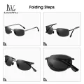 LouisWill Men Fashion Foldable Sunglasses Polarized Photochromic Glasses  Square Narrow Frame Driving Anti-glare Sun Glasses Night Vision Lens UV Protection Sunglasses. 