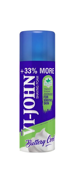 Vi-John Grooming Shaving Foam for Men - For Sensitive Skin - 400ml + 33% extra - Made in India