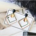 New 2025 Hollow Square Earrings  Female. 