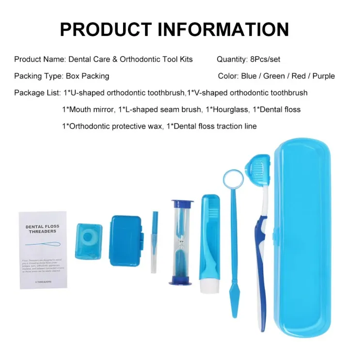 %E3%80%90HOT%E3%80%91%208Pcs%20Orthodontic%20Dental%20Care%20Kit%20Set%20Braces%20Toothbrush/Foldable,%20Dental%20Mirror,%20Interdental%20Brush%20And%20More%20With%20Carrying%20Case%20-%20Image%204