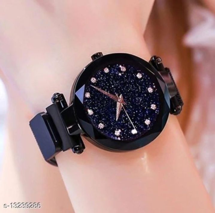 Black%20Rosegold%20Ladies%20Girls%20Magnet%20Watch%20-%20Image%203