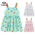 Yfashion Baby Girls Cotton Sleeveless Tank Dress Cute Sweet Printing Rainbow Wide Shoulder Strap Princess Dress For Kids Aged 1-4. 