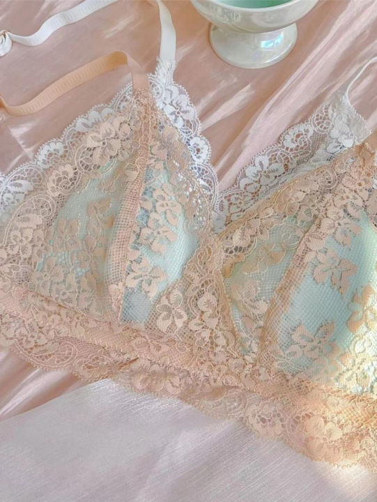 Women's%20Japanese%20bra%20with%20no%20steel%20ring,%20lace%20lace%20and%20lace,%20thin%20and%20sexy%20collection,%20small%20chest%20special%20triangular%20cup%20bra%20-%20Image%204