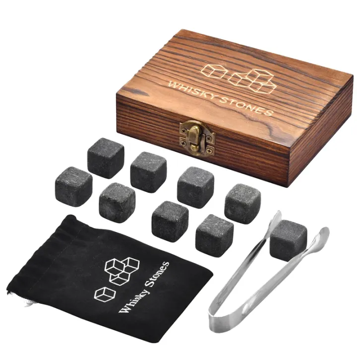 WHISKY%20STONES%20Whiskey%20Stones%20Frozen%20Ice%20Stone%20Granite%20Whiskey%20Rocks%20Set%209%20with%20Wooden%20Box%20Reusable%20Cooling%20Ice%20Cubes%20-%20Image%203