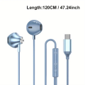 HiFi In-Ear Wired Earphones with USB-C & 3.5mm Jack, Volume Control, Condenser Mic, Semi-Open Design – Compatible with Samsung Galaxy Phones. 