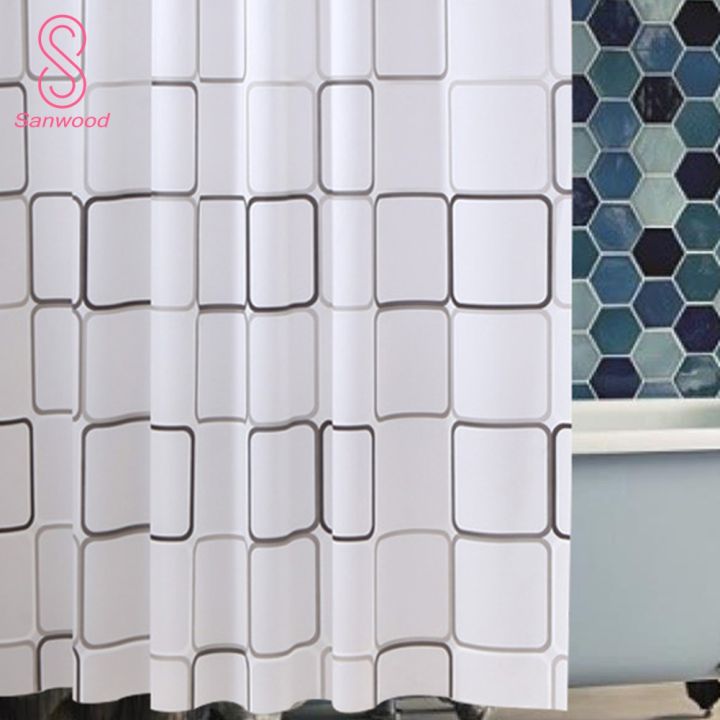Waterproof%20Shower%20Curtain%20PEVA%20Fabric%20Bathroom%20Home%20Hotel%20Bath%20Drape%20With%20Hooks%20-%20Image%205