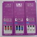 3 in 1 Retractable USB Cable For iPhone  Fast Charging Charger Micro USB Type C Cable For Samsung Huawei Xiaomi oppo vivo. 