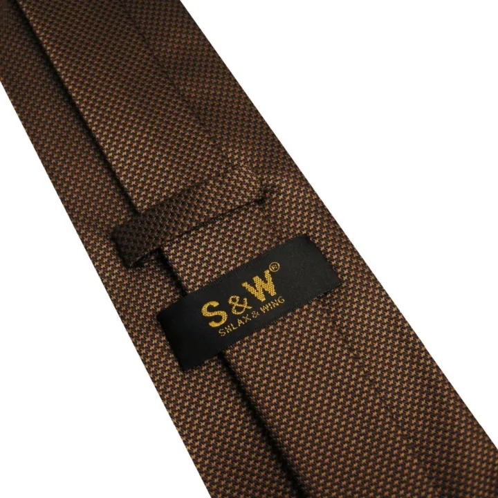 U27%20Brown%20Houndstooth%20Necktie%20Set%20Handmade%20Wedding%20Fashion%20Extra%20Long%20Size%20Classic%20Ties%20for%20Mens%20Hanky%20-%20Image%203