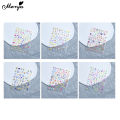 Monja 5D Nail Art Stickers Cute Lines Cartoon Embossed Colorful Heart Patterns Reliefs Adhesive Decals DIY Nail Art Decoration Tools. 