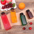 150/250/350/500Ml Refrigerated Square DIY Fruit Juice Bottle Transparent Beverage Drinking Bottle Containers For Outdoor Camping. 