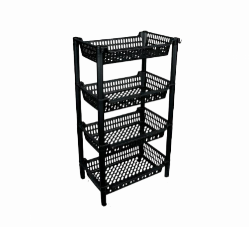 Vegetable rack 4 layer kitchen accessories plastic rack washable Fruit Rack - 4 Layer Multipurpose Stand Rack