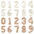 32/40Inch Cream Color Number Balloons 1-9 Large Digital Foil Helium Ball Girl Kids Adult Happy Birthday Party Decoration Wedding. 
