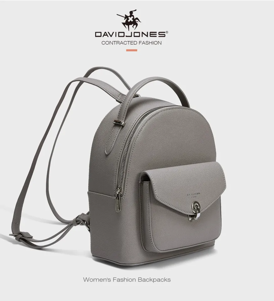 david jones paris mini backpack - Petit Sac Dos Femme - Sac Main Port Epaule Fille Cuir PU - Cartable Ville Poigne Poche Fermeture Eclair Zip David Jones Ysl Small Zip