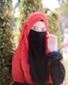 muslim Women girls Hijab black color single half Niqab Face Cover Scarf Shawl. 